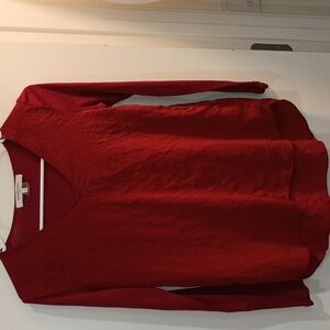 💜Gerard Darel Rich Red V-Neck Blouse